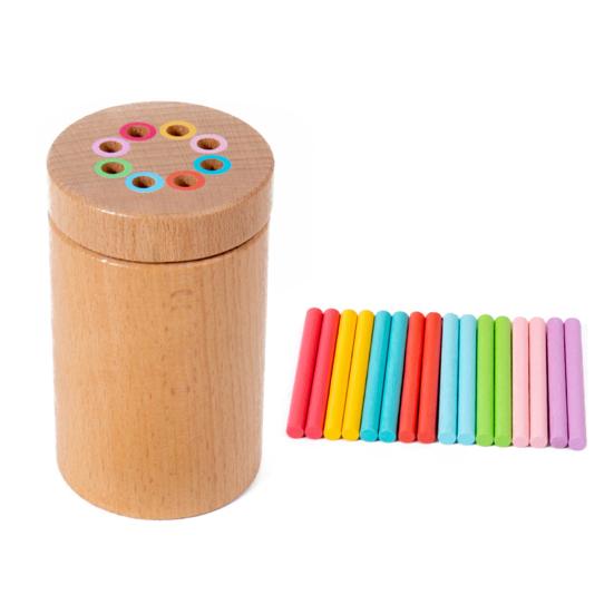 Fargesorteringsleke i tre for småbarn 1-3 år Fargesorteringskopp Montessori læringsleker Pedagogiske sensoriske matchende spill Gutter Jenter
