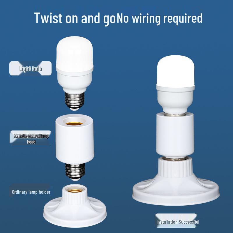 220V Wireless Remote Control LED Bulb Holder with Smart Switch for Bedrooms