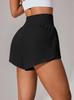 High-Waisted Ruffled Yoga Shorts - Women's Casual Sportswear for Tennis and Yoga