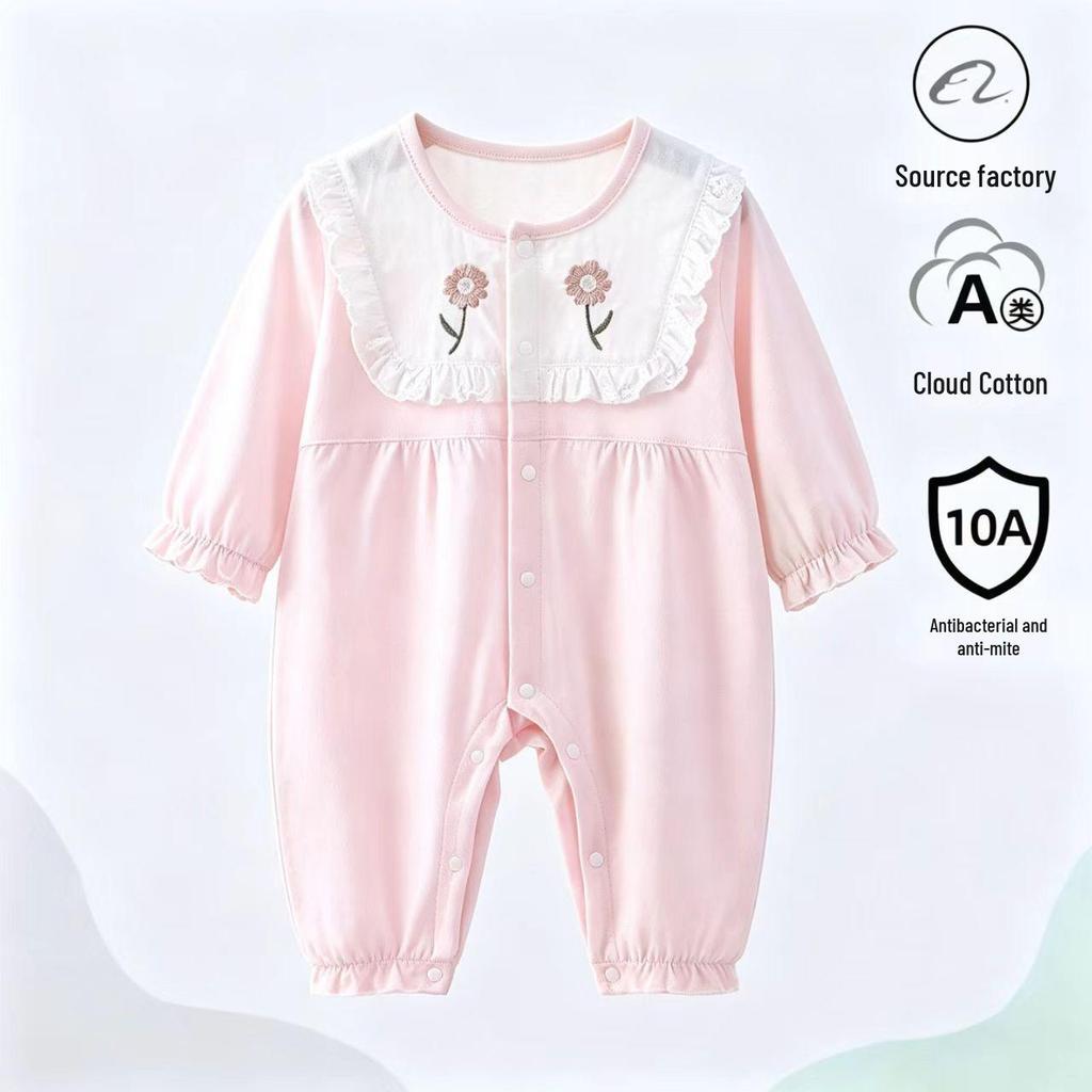 Unisex Baby Langarm Baumwoll-Strampler - Sommer Krabbel- & Hausanzug