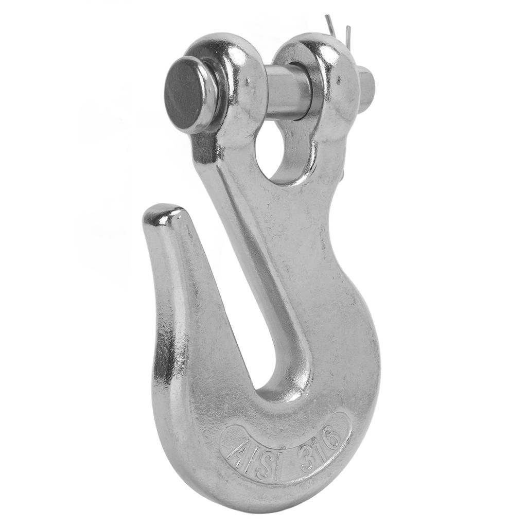 1 2in Slip Hook 3000lbs Load Bearing Capacity 316 Stainless Steel Lifting Hook for Marine Boat