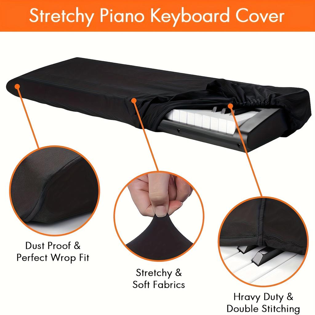 All-Round Piano Keyboard Cover, Blocks Dust & Dirt, Pet Damage Prevention, Simple Maintenance, Designed for Homes