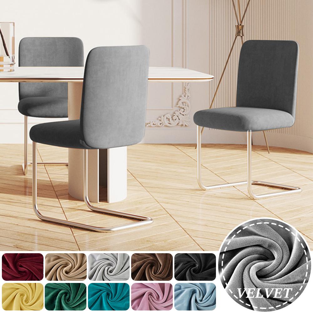 

Мягкие бархатные чехлы на стулья, 1/2/4/6 шт., однотонные чехлы на сиденья стульев, эластичные чехлы на стулья из спандекса, чехлы на стулья для гостиной, банкета, свадьбы