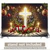 2D Christmas Begins With Christ Cross Backdrop, Religious Holiday Party Photography Banner
