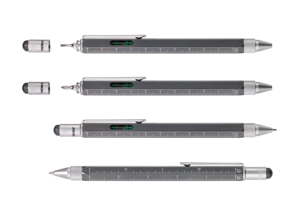 TROIKA Multi Ballpoint Pen Construction Metallic Gray PIP20/TI