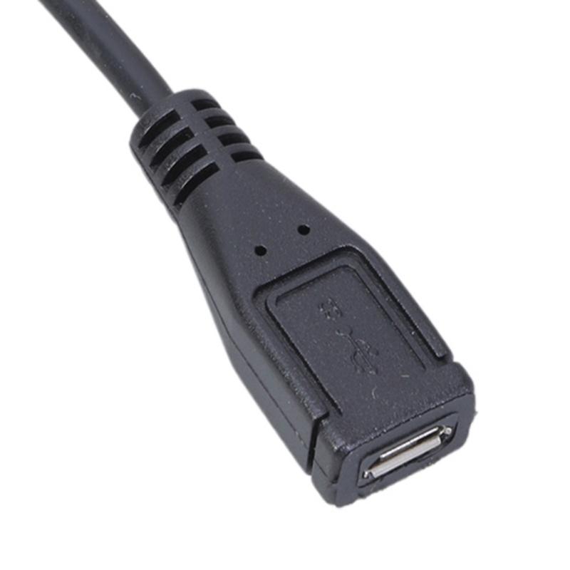 5Pin Micro USB Female 5V DC 5.5x2.5mm Male Adapter Connector Cable 22AWG Copper- Wire 20CM/7.87in Support 5.5x2.1mm