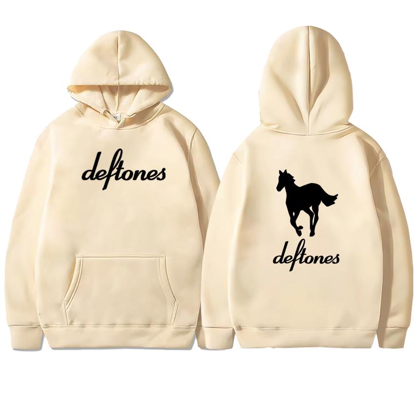 Fashion New Deftones White Horse Double Sided Print Hoodie Men Women Long Sleeve Fleece Sweatshirt Unisex Autumn Winter Pullover