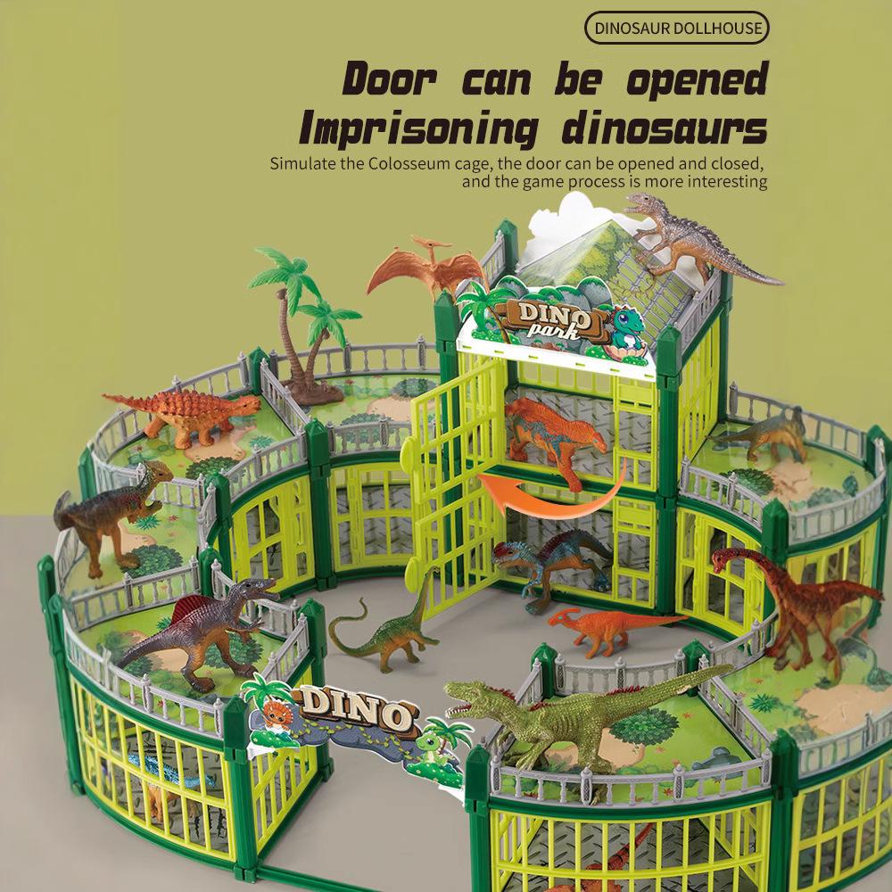 326pcs Jurassic Theme Park Children's Gift Simulation Diy Dinosaur Arena Toy Festival Party Gift Children's Birthday Gift Set