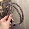 Fashion Rhinestone Hairband Women Full Diamond Super Flash double Crystal Side Hair Band Headband Hair Accessories