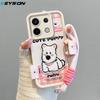 KEYSION Cartoon Niedlich Plüsch Stickerei Hülle für Xiaomi POCO X6 mit Lanyard Silikon Stoßfest Handyhülle für Redmi Note 13 Pro 5G