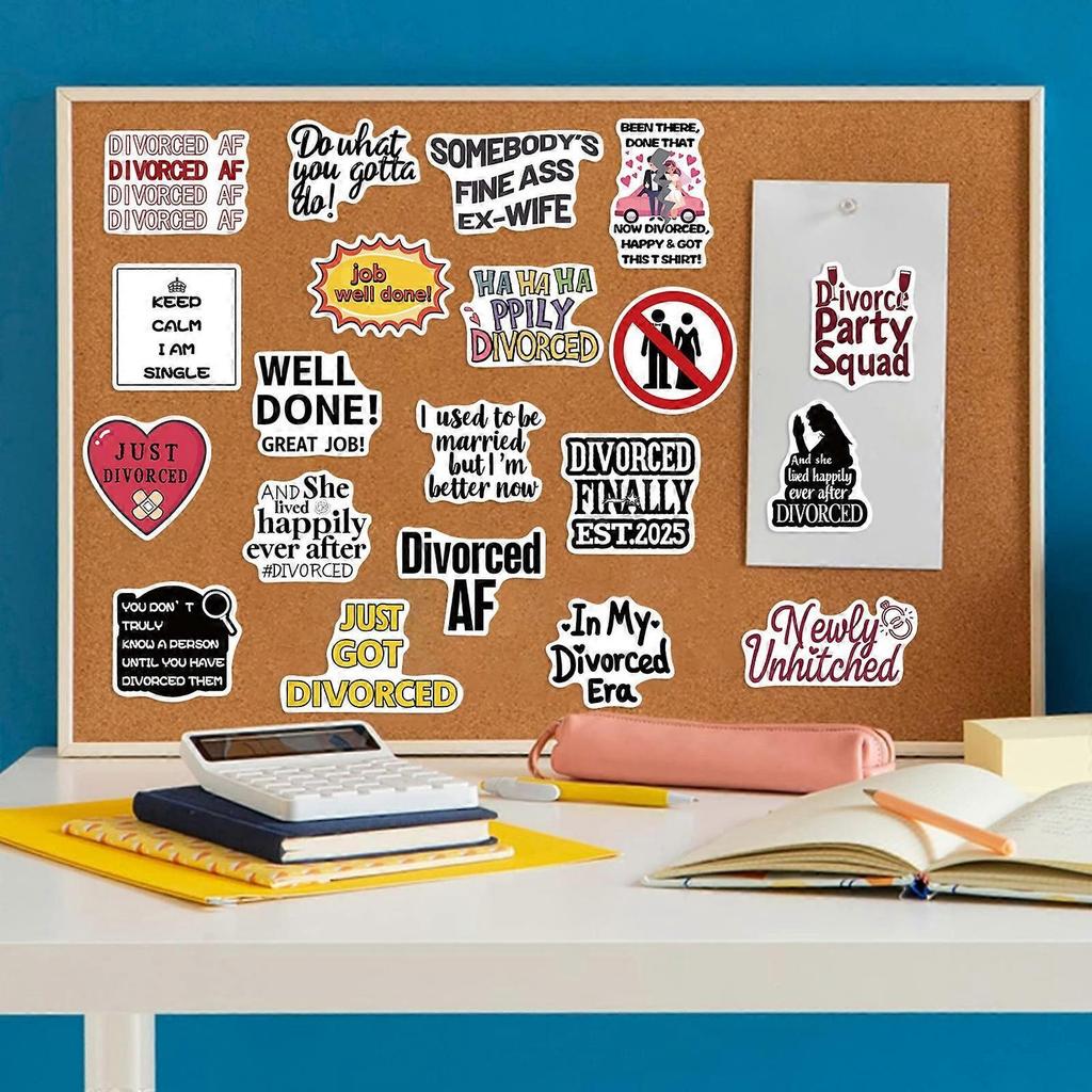 Creative Divorce Design Sticker Decals Collection 50Pcs Auto Adhesive Decorative Labels For Phone Technology Accessories Multicolor