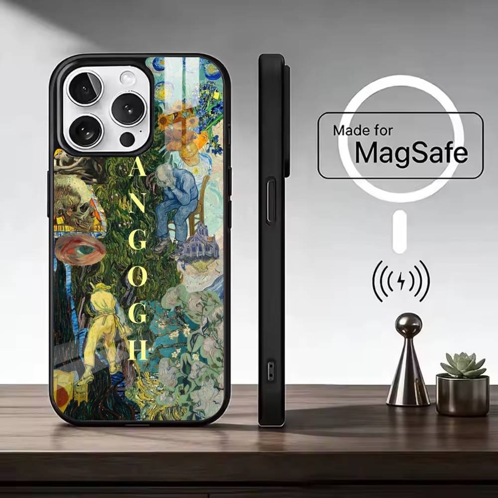 Van Gogh A-Art Aesthetic Phone Case For iPhone17,16,15,14,13,12,11 Plus,Pro Magnetic For Magsafe Wireless Charging
