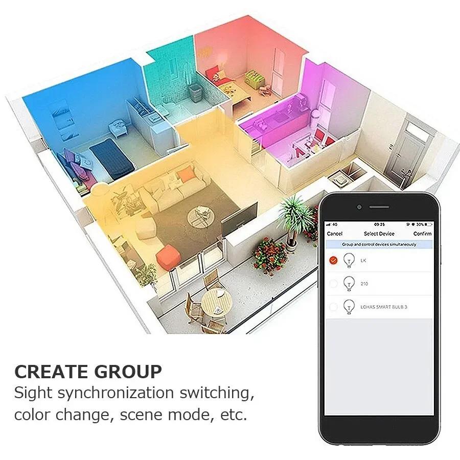 Tuya Bluetooth Smart LED Bulb GU10 Ceiling Lamp RGB Dimmable Spotlight Downlight Smart Life App Control For Bedroom Living Room