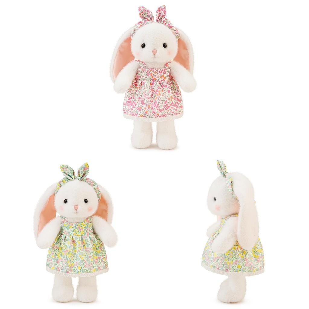 Floral Skirt Rabbit With Bowknot Headband Doll Animal Plush Toys Gifts Kids