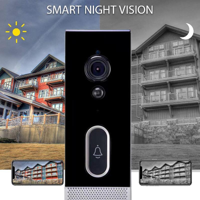 T205 Tuya Intelligent Low Power Wireless Visual Doorbell PIR Motion Detection Two-Way Talk 2.4GHz WiFi Doorbell