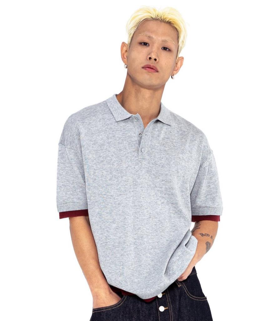 XTONZ Xtk181 Colored Layered Collar Knit (Gray)