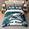 Custom Bedding Set Philadelphia Eagles Pattern, Print Name Text 1 Duvet Cover Plus 2 Pillowcases Home Textile