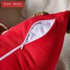 1PC Nuan Series Fashionable and Versatile Christmas Style Red Pillowcase Plush Embroidery Soft Cushion Cover for Sofa Living Room Bedroom Home Decor