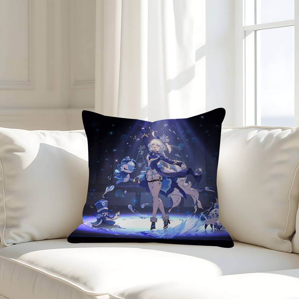 

Genshin Impact Furina Pillow Case Removable Washable Cushion Cover – All-Season Soft Linen 16x16Inch
