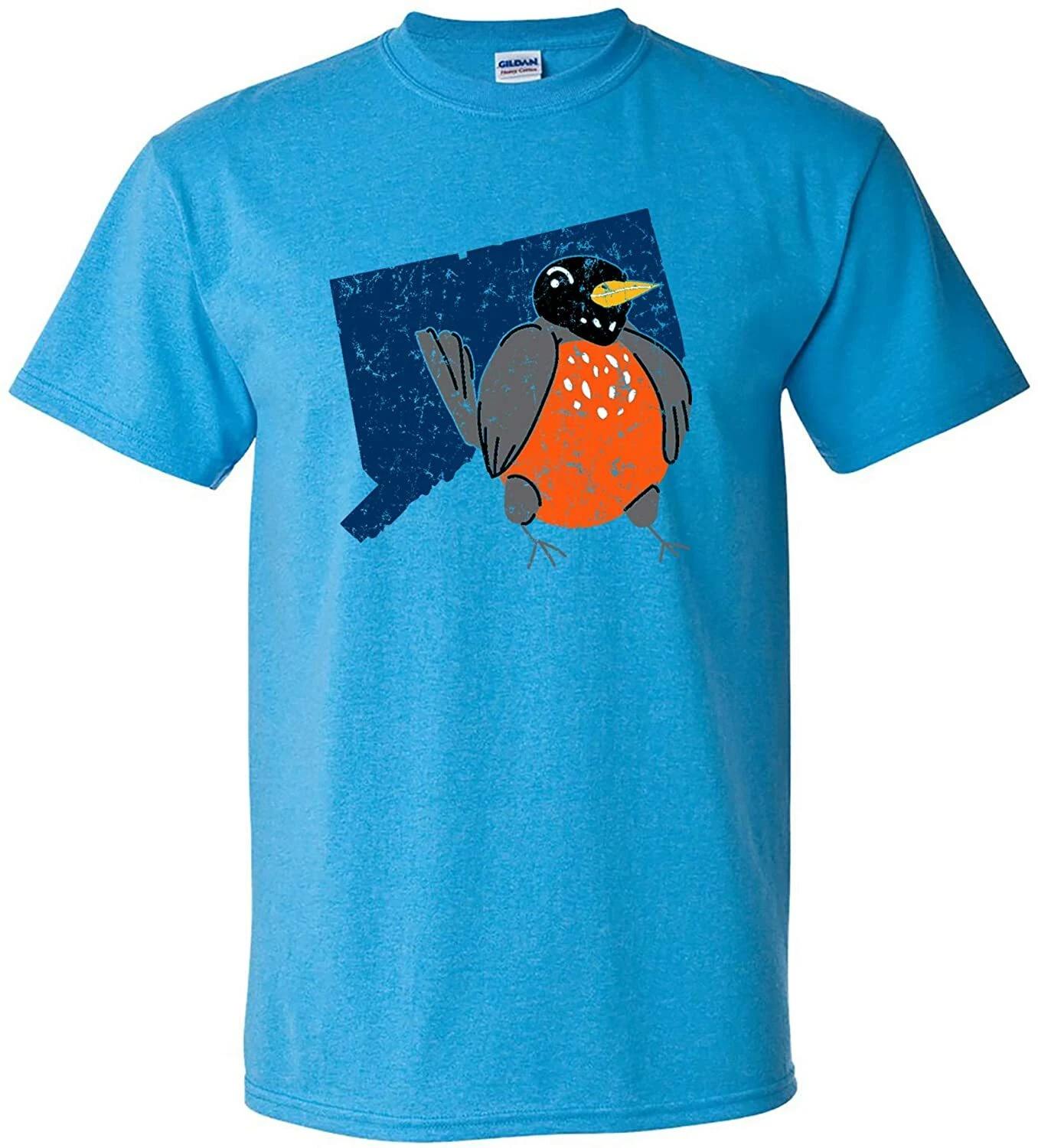 Connecticut State Bird - Classic City Animal Lover T Shirt - Heather Sapphire S