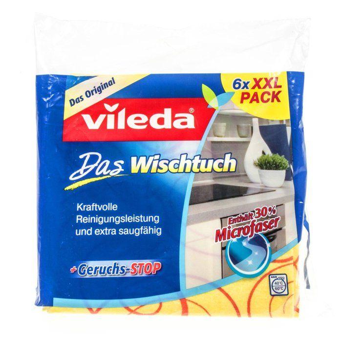 Vileda - xxl - open fine 116361 pick-up pores multi-purpose cloth cotton multicolor 6 pieces 13 x 13 x 3 cm