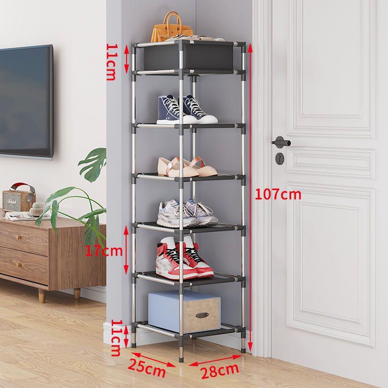 

Простая полка для обуви, маленькая узкая бытовая дверь, многослойная арендованная угловая стойка для хранения обуви, небольшой шкаф для обуви, полка для обуви 6 Layers