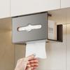 1pc Kitchen Tissue Holder Hanging Waterproof No Punching Paper Towel Rack Wet Wipes Roll Paper Storage Inverted Drawer Paper Box