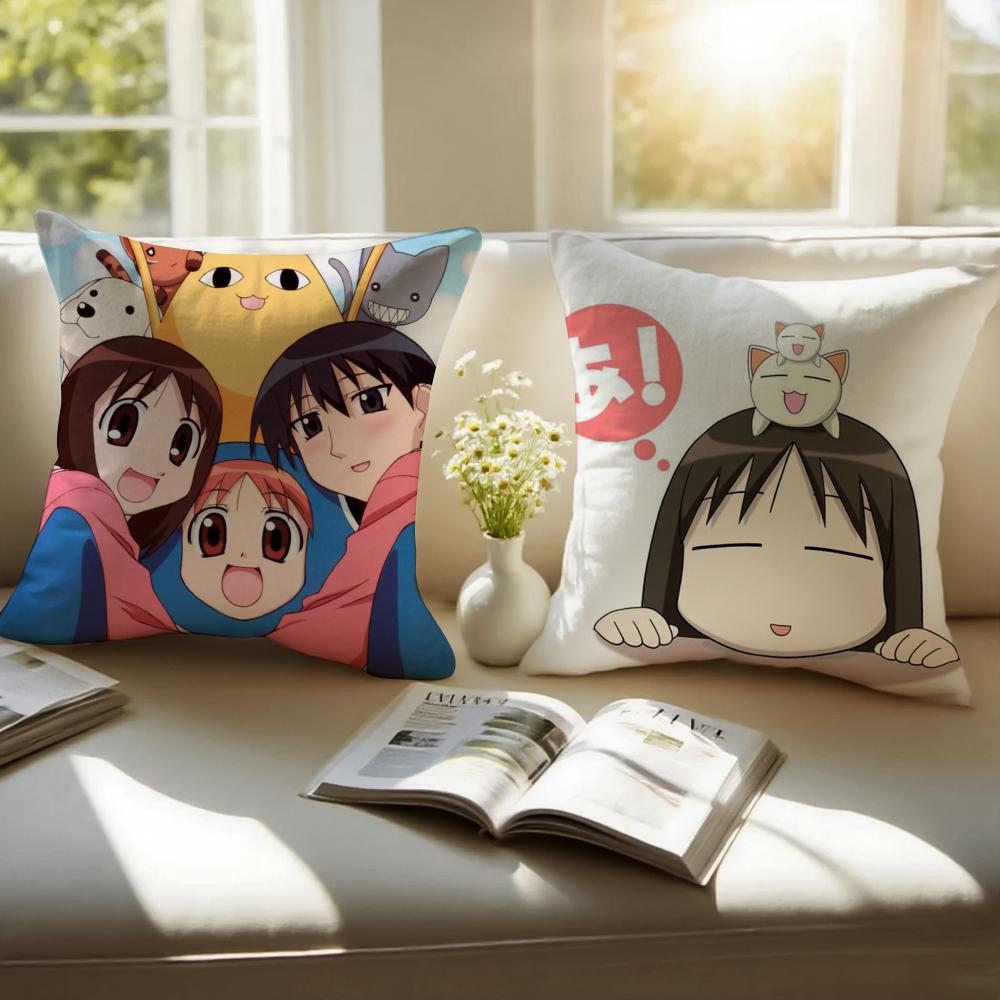 Funny Japanese Anime AAzumanga Daioh Cushion Cover Pillowcase Antidustmite Invisible Zipper Short Plush Sofa Cushion
