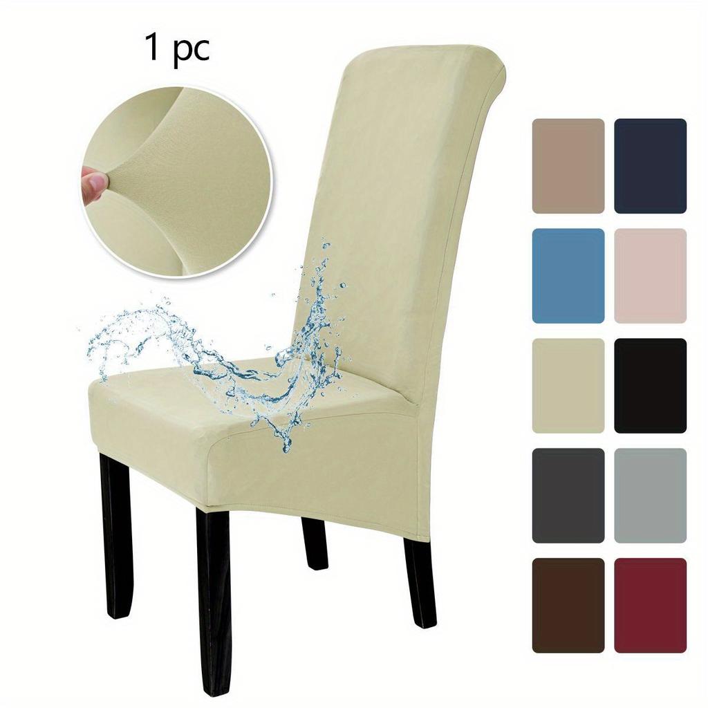 1Pcs Elastic Waterproof High-Back Chair Cover Elastic Dining Seat Cover Suitable For Home Hotel Party Banquet Wedding