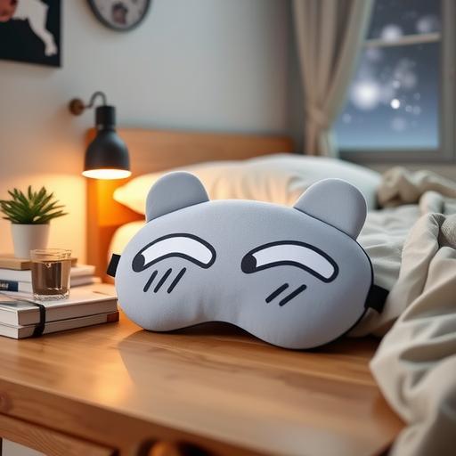 1PC Cute and breathable eye mask for both men and women, providing light blocking and eye protection to relieve eye fatigue.