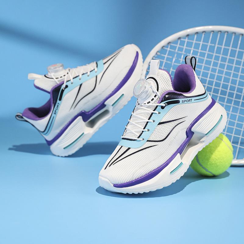 Boys' rotating buckle sneakers 2025 new summer children's and adolescents' running shock-absorbing mesh breathable running shoes