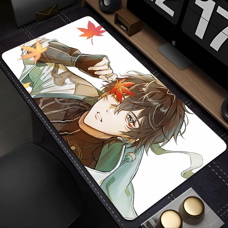 Large Gaming Mouse Pad Antislip Desk Mat Stitched Edges Stylish Aqua Fantasy Anime Print Smooth Surface for PC Laptop