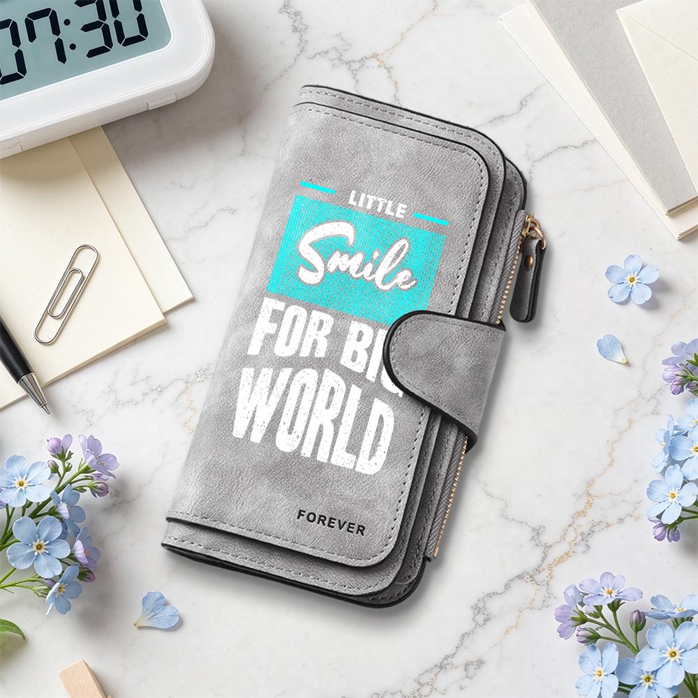 Stylish Printed Long Wallet Daily Use Portable Card Holder Fashion Letter Print Large Capacity Casual Purse
