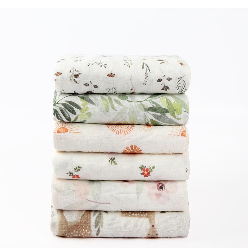 Newborn Double-Layer Bamboo Cotton Muslin Swaddle & Breathable Bath Towel