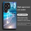 Fluorescenční plážový tvrzený skleněný kryt na telefon vhodný pro Samsung Galaxy S26 S25 S24 S23 S22 S20 FE/Ultra/Plus odolný proti poškrábání