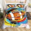 Boys Football Duvet Cover Set Microfiber 3D Soccer Comforter Cover Ball Sport Theme Bedding Set Single Twin King For Kids Teens