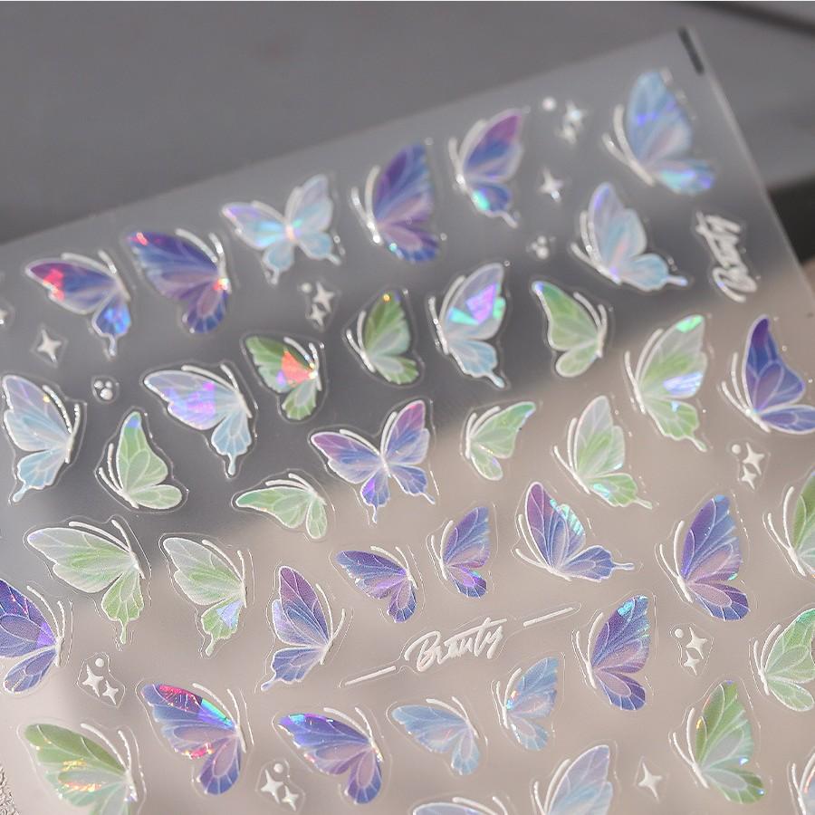 1pcs Butterfly Nail Stickers High Quality Sparkling Shell Light Nail Stickers Nail Art Decal Snakes Design Manicure Tools
