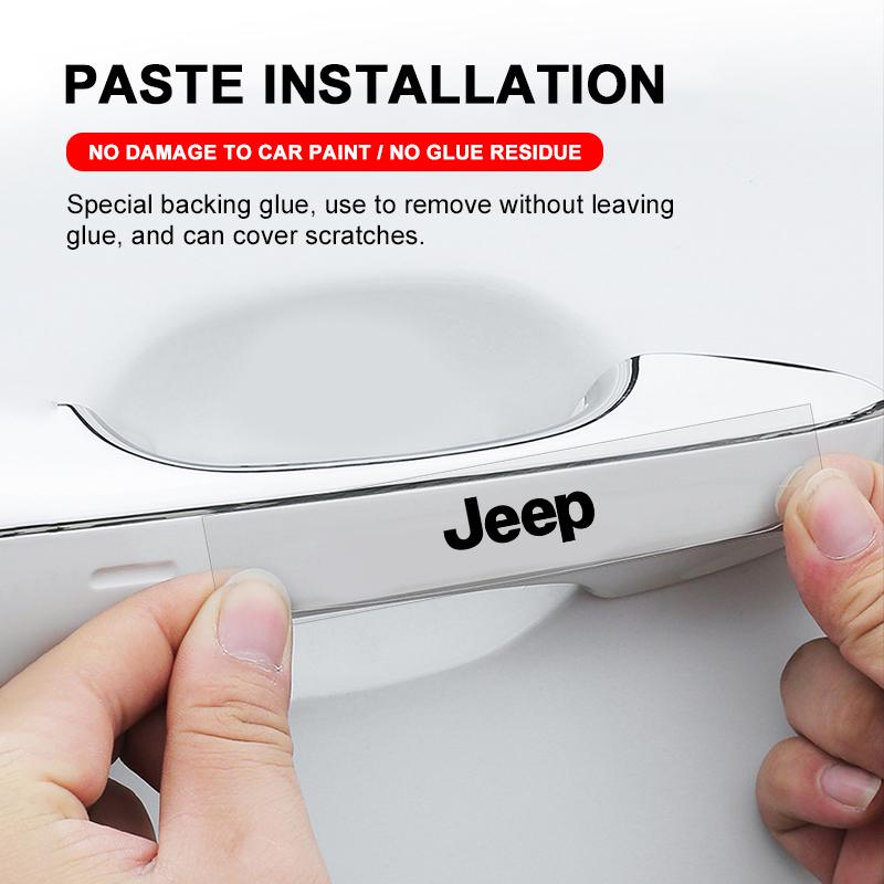 4 Stück Auto Türgriff Aufkleber Reifen Rückspiegel Aufkleber für Jeep Renegade Compass Grand Cherokee Wrangler Jk Gladiator