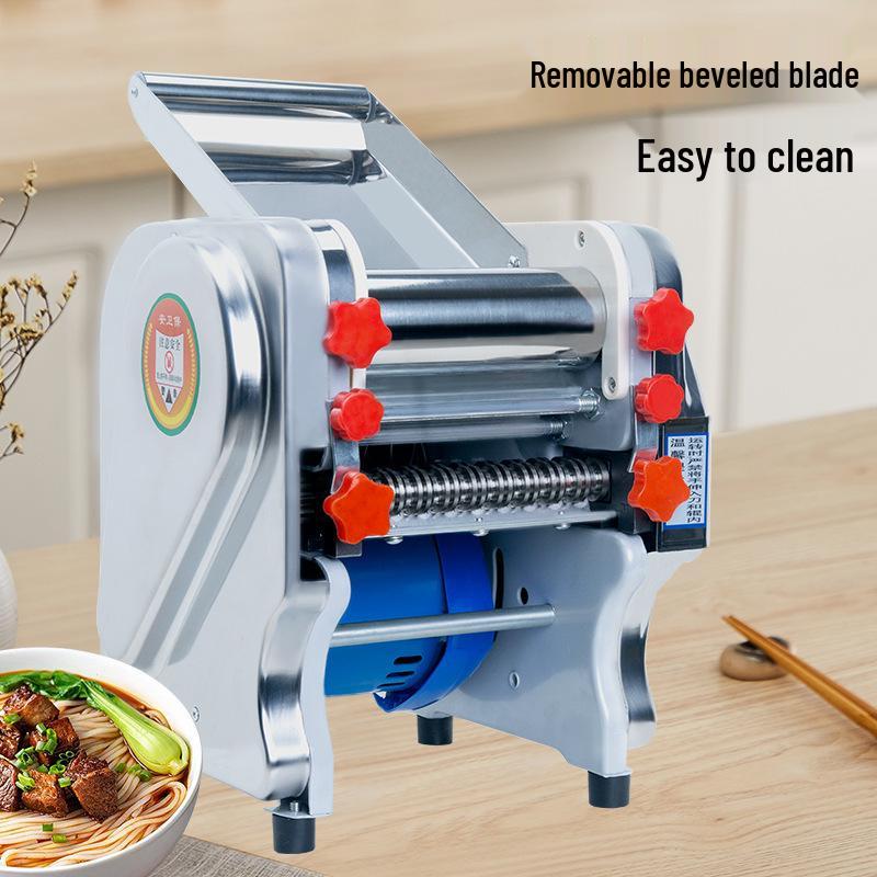 New Stainless Steel Electric Dough Press Machine - Automatic Household/Commercial Noodle & Dumpling Skin Roller with Free Shipping