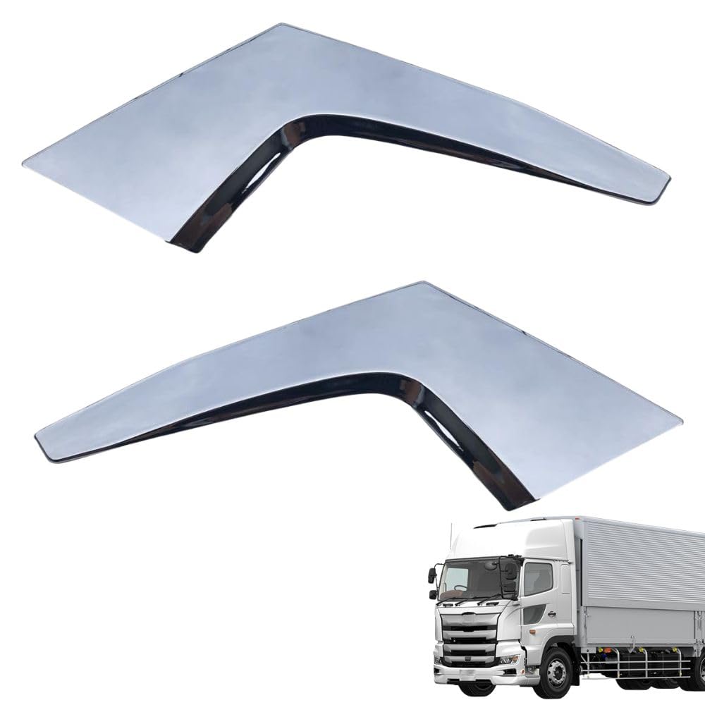 MORASTYLE Chrome Front Bumper Side and Eyeliners for Hino 17 Profia of Truck Exterior Chrome Bumper and Tape Garnish, Covers, (Set 2) - Accessories,