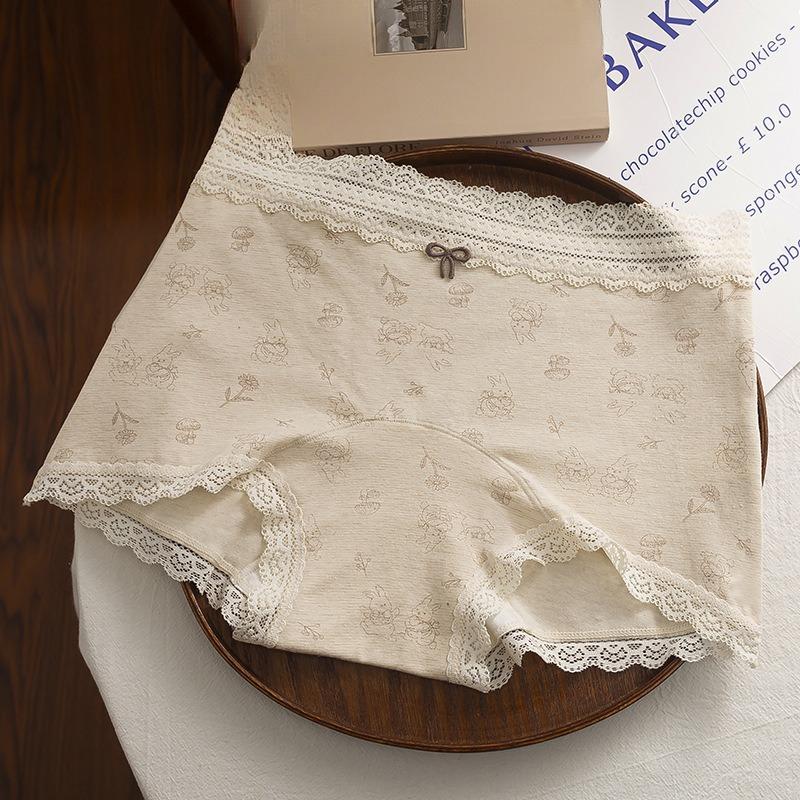 Ladies Spring Pure Cotton 10A Antibacterial Extended Crotch Breathable Hip and Waist Flat Angle Briefs