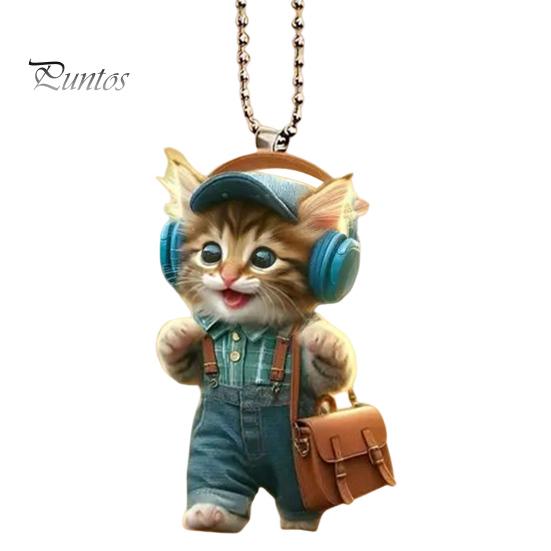 

Акриловый кулон с изображением мультяшного кота, подвесное украшение со шнурком, легко подвешивается, подвеска в виде рождественской елки, универсальное украшение B