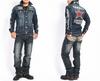 Our Store Custom Made Jean Jean One Star Embroidery Patch Denim Jacket Distressed Indigo [Banson] & JFV-2301-INDIGO (S, (A))