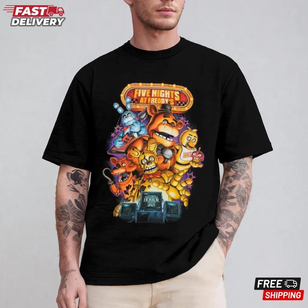 Halloween Horror Nights 2025 Five Nights at Freddy s T-Shirt, Halloween Gift Unisex T-Shirt XXL