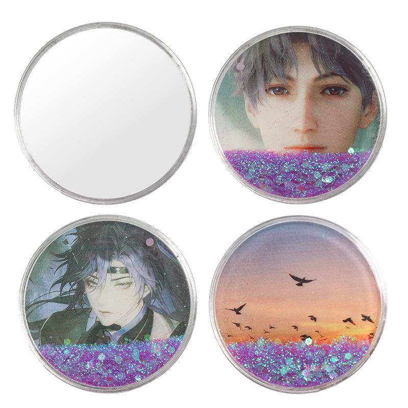 Portable Folding Rose Mirror: Compact HD Double-Sided Makeup Mirror with Flip-Top Design