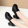 Escarpins Mary Jane à Talons Hauts Rétro Chaussures Simples pour Femmes à Découpe Profonde Talons Épais Mocassins Britanniques à Semelle Épaisse Chaussures en Cuir pour Mère Élégantes