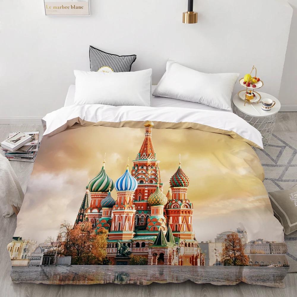 3D Statue of Liberty Bedding Set World Famous Building Duvet Cover King Queen Size London Bridge Polyester Quilt Cover