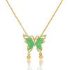 Butterfly Necklace with Color-Retaining Zircon - Fashionable, Versatile Women's Jewelry Accessory.