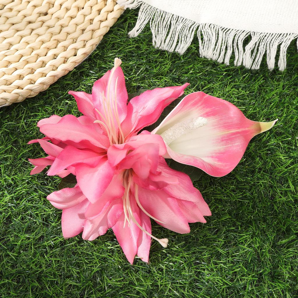 AWAYTR Hoonlily Flower Duckbill Hairpin Mannual Floral Hair Clips Valentine Headwear Girl Hair Accessories Festival Gift