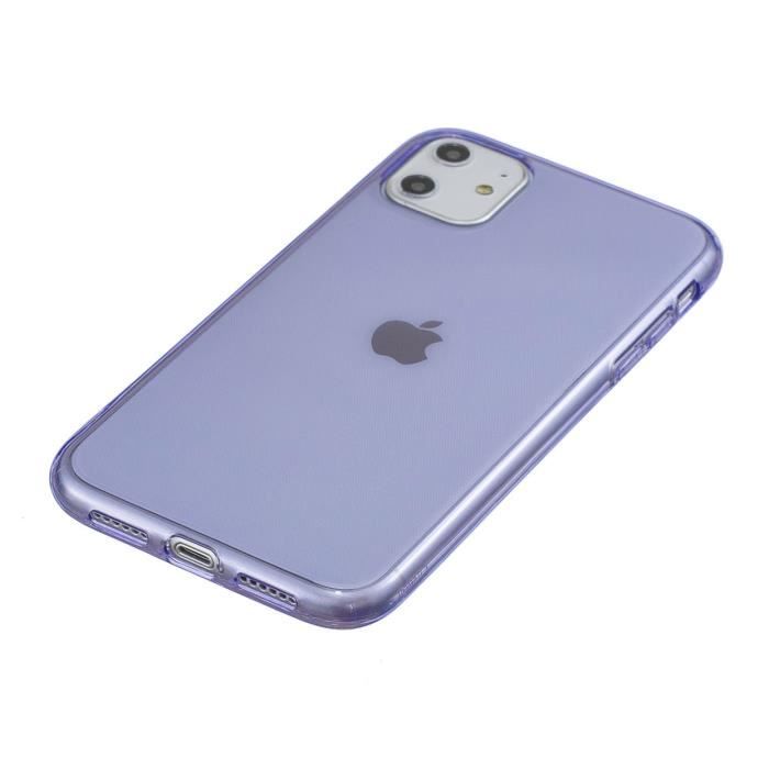 Coque pour iPhone 11 Pro Max - Doux - Violet - 2PCS Verre Trempé - Housse TPU Silicone - Slim